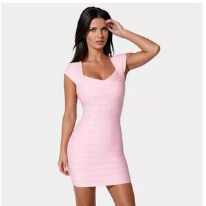 NWT Bebe Women's Cap Sleeve Bandage Mini Dress